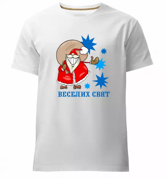 Чоловіча преміум футболка Веселих свят Білий фото