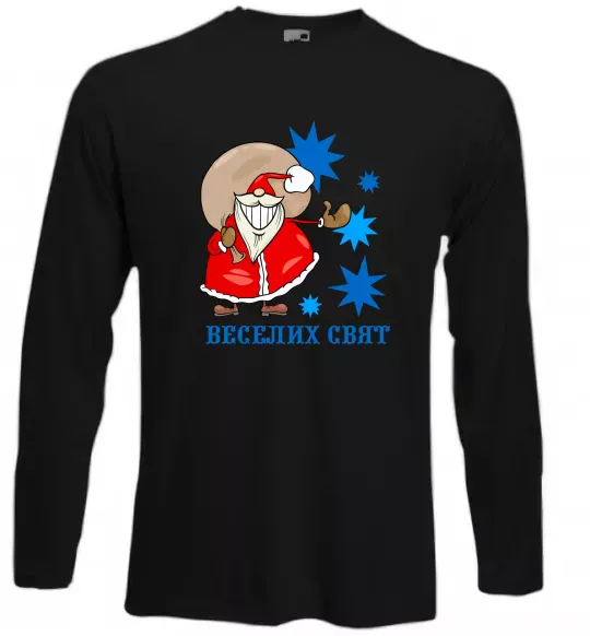 Лонгслив Веселих свят Черный фото