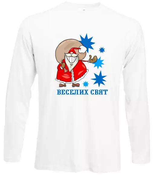 Лонгслив Веселих свят Белый фото
