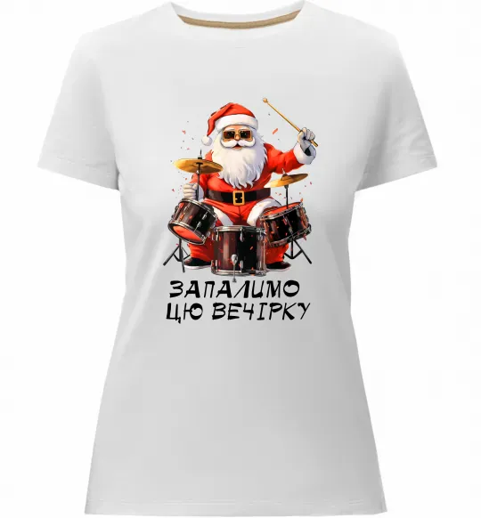 Женская премиум футболка Запалимо цю вечірку Белый фото