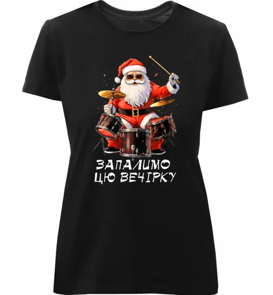 Женская премиум футболка Запалимо цю вечірку Черный фото