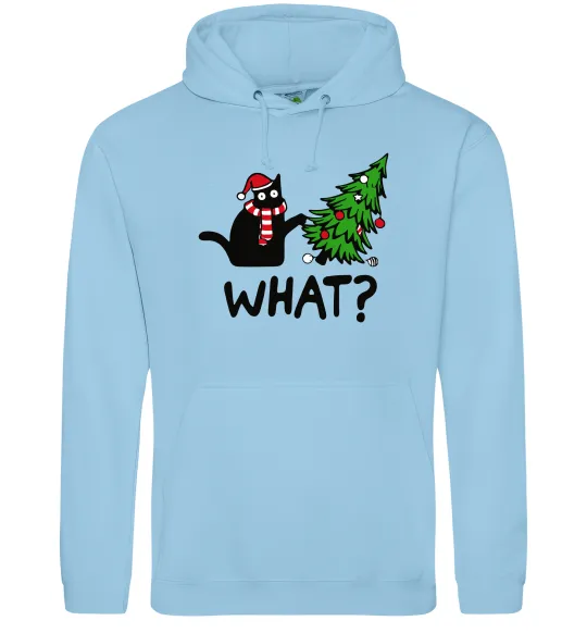 Женская толстовка (худи) Кіт ялинка Голубой фото