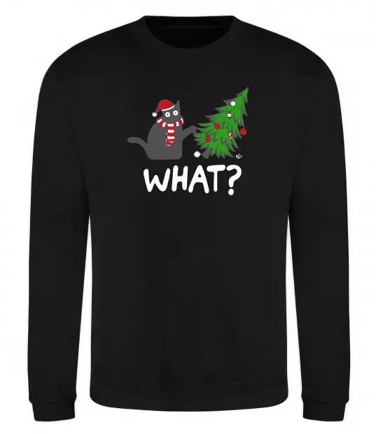 Свитшот Кіт ялинка Черный фото