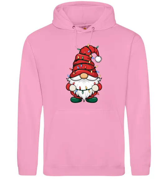 Мужская толстовка (худи) Новорічний гном Розовый фото