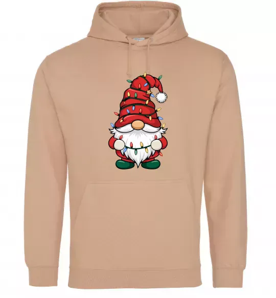 Женская толстовка (худи) Новорічний гном Песочный фото