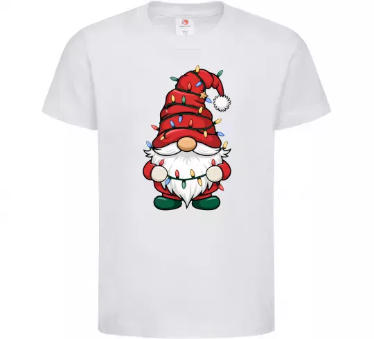 Детская футболка Новорічний гном Белый фото
