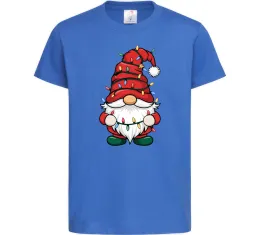 Детская футболка Новорічний гном Ярко-синий фото