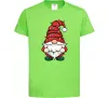 Детская футболка Новорічний гном Лаймовый фото