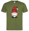 Мужская футболка Новорічний гном Оливковый фото