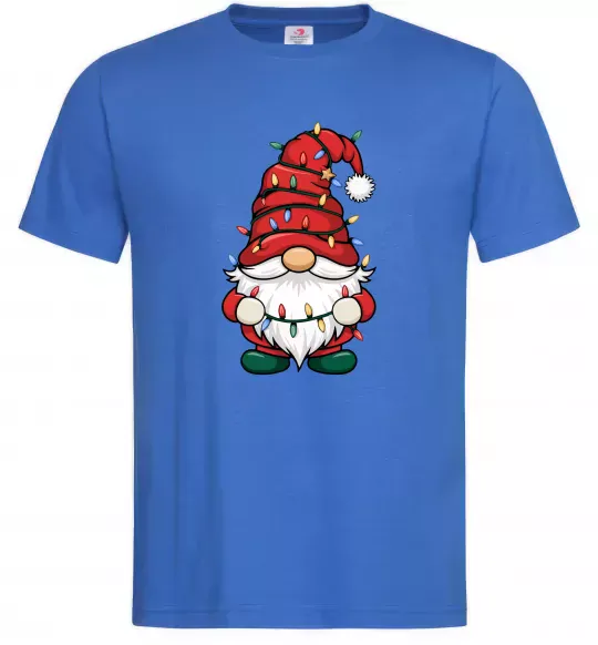 Мужская футболка Новорічний гном Ярко-синий фото