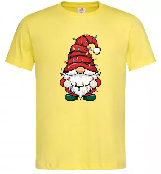 Мужская футболка Новорічний гном Лимонный фото