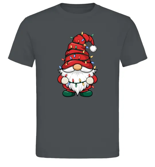 Мужская футболка Новорічний гном Графит фото