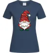 Женская футболка Новорічний гном Темно-синий фото