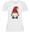 Женская футболка Новорічний гном Белый фото