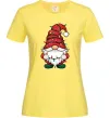 Женская футболка Новорічний гном Лимонный фото