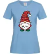 Женская футболка Новорічний гном Голубой фото