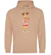 Чоловіча толстовка (худі) Новорічний Олень Пісочний Чоловіча толстовка (худі) Новорічний Олень Пісочний фото
