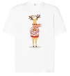 Футболка Оверсайз Новорічний Олень Білий Футболка Оверсайз Новорічний Олень Білий фото