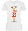 Жіноча футболка Новорічний Олень Білий Жіноча футболка Новорічний Олень Білий фото