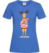 Жіноча футболка Новорічний Олень Яскраво-синій Жіноча футболка Новорічний Олень Яскраво-синій фото