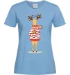 Жіноча футболка Новорічний Олень Блакитний Жіноча футболка Новорічний Олень Блакитний фото