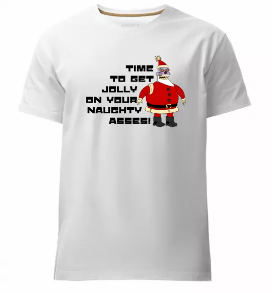 Мужская премиум футболка Робо Санта Футурама Белый фото