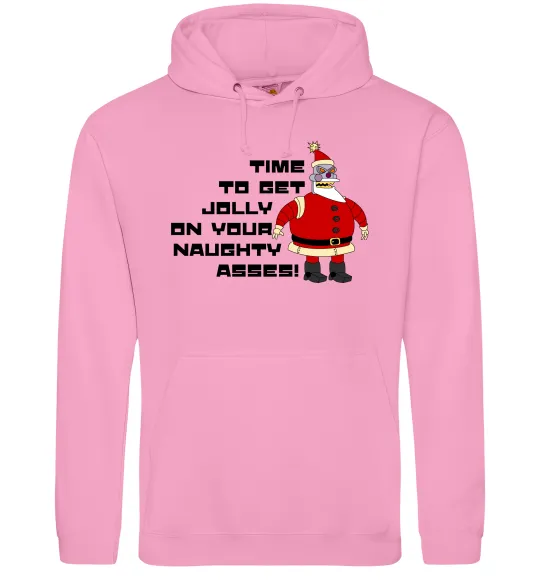 Мужская толстовка (худи) Робо Санта Футурама Розовый фото