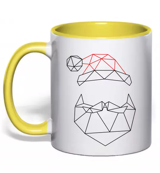 Чашка с цветной ручкой Санта графіка Солнечно желтый фото