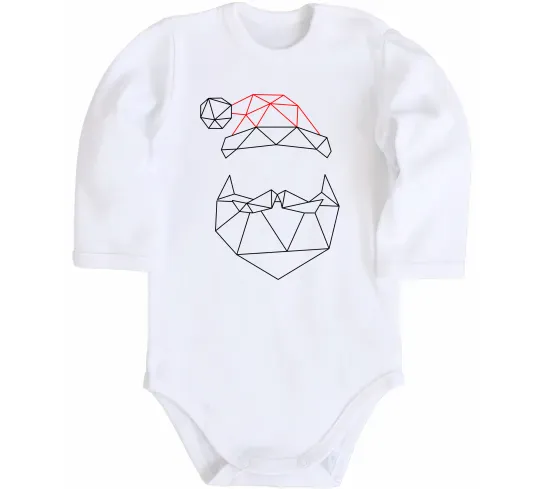 Дитячий бодік Санта графіка Білий фото