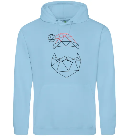 Чоловіча толстовка (худі) Санта графіка Блакитний фото