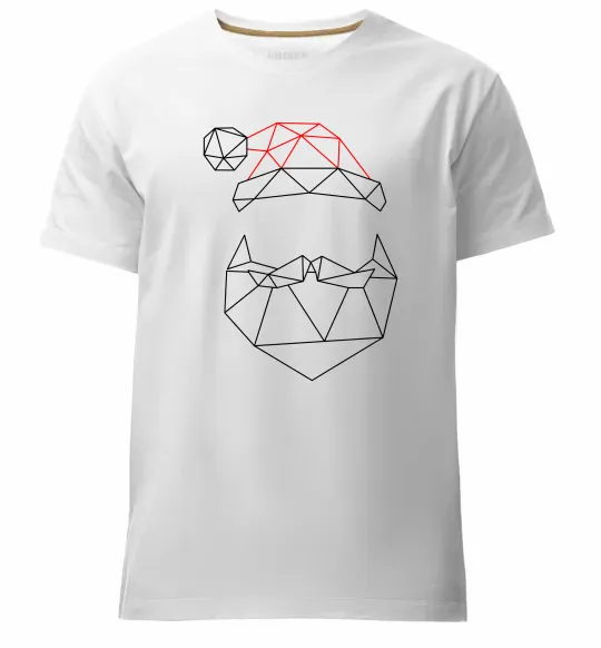 Мужская премиум футболка Санта графіка Белый фото