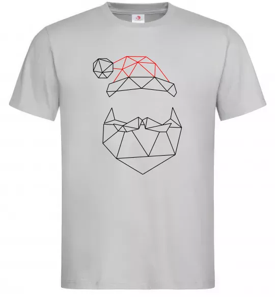 Мужская футболка Санта графіка Серый фото