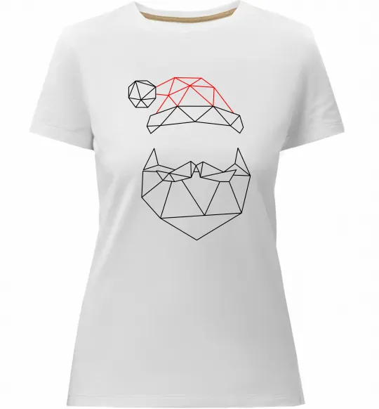 Жіноча преміум футболка Санта графіка Білий фото