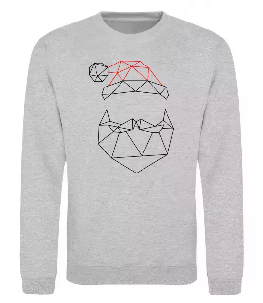 Свитшот Санта графіка Серый меланж фото