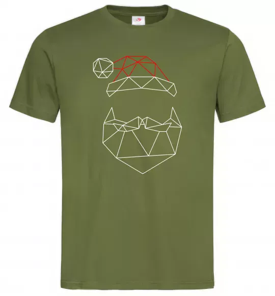 Мужская футболка Санта графіка Оливковый фото