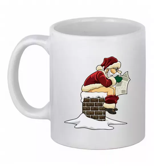 Чашка керамическая Санта димохід Белый фото