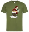 Мужская футболка Санта димохід Оливковый фото
