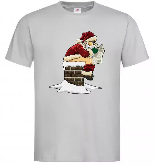 Мужская футболка Санта димохід Серый фото