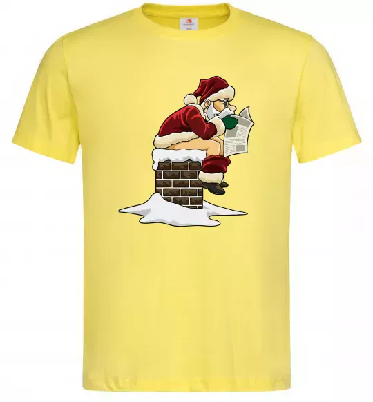Мужская футболка Санта димохід Лимонный фото