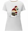 Женская премиум футболка Санта димохід Белый фото