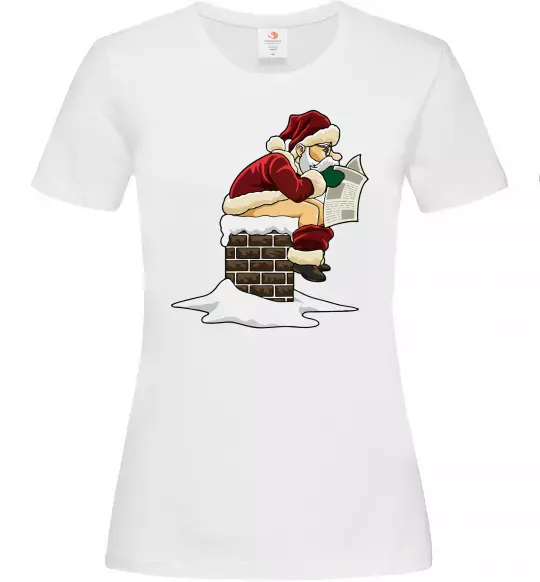 Женская футболка Санта димохід Белый фото