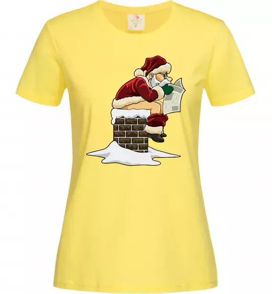 Женская футболка Санта димохід Лимонный фото