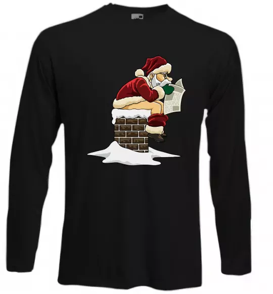 Лонгслив Санта димохід Черный фото
