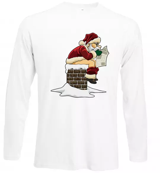 Лонгслив Санта димохід Белый фото
