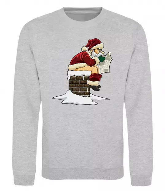 Свитшот Санта димохід Серый меланж фото
