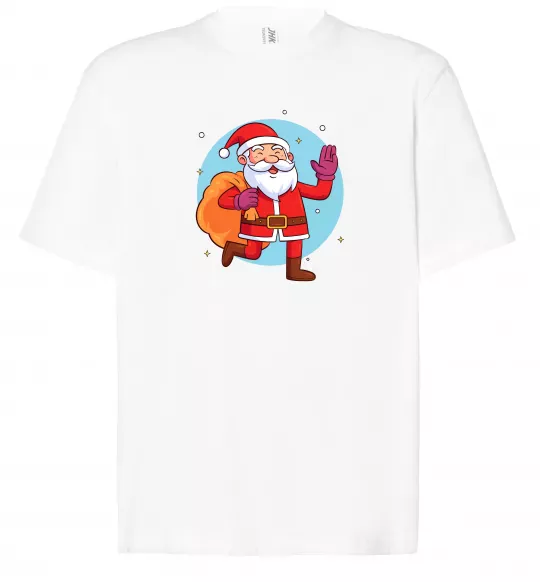 Футболка Оверсайз Санта з мішком Белый фото