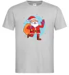 Мужская футболка Санта з мішком Серый фото