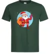 Мужская футболка Санта з мішком Темно-зеленый фото