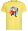 Мужская футболка Санта з мішком Лимонный фото