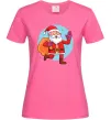 Женская футболка Санта з мішком Ярко-розовый Женская футболка Санта з мішком Ярко-розовый фото